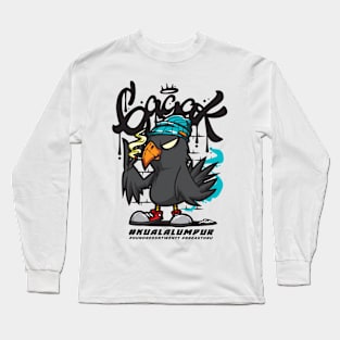 Crow Smoking Long Sleeve T-Shirt